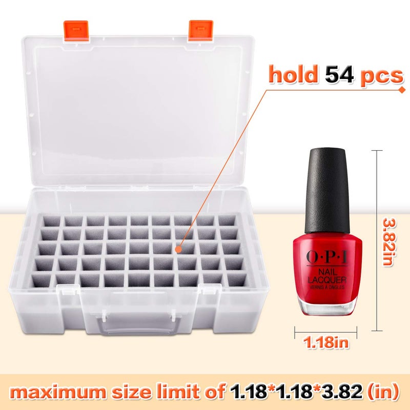 ALCYON Universal Nail Polish Holder & Organizer Contains 54 Bottles for Gellen, for Beetles, for Sally Hansen, for OPI, for Essie and Other Fingernail Polish (ONLY A CASE)-Clear - Image 3